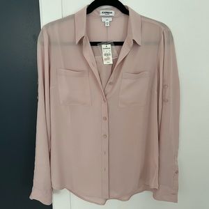 NWT Express Portofini Slim Light Pink Dress Shirt
